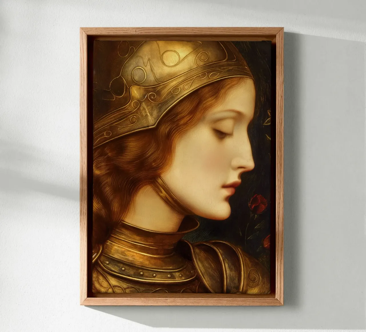 Joan of Arc canvas with Floater frame by Fleur de Lys