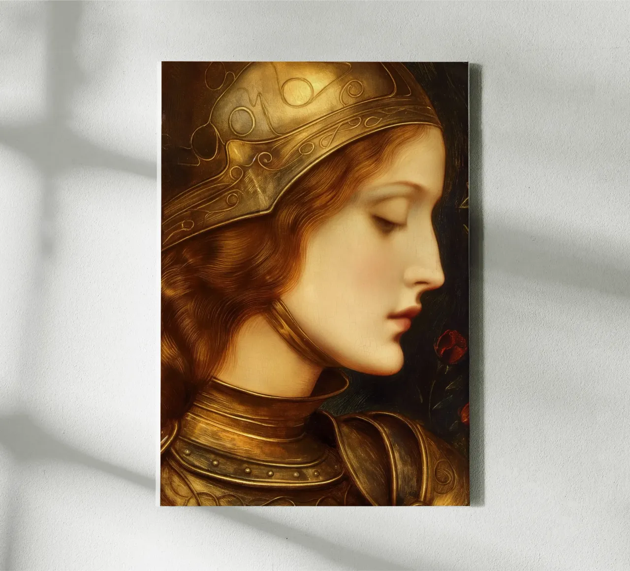 Joan of Arc canvas with Floater frame by Fleur de Lys