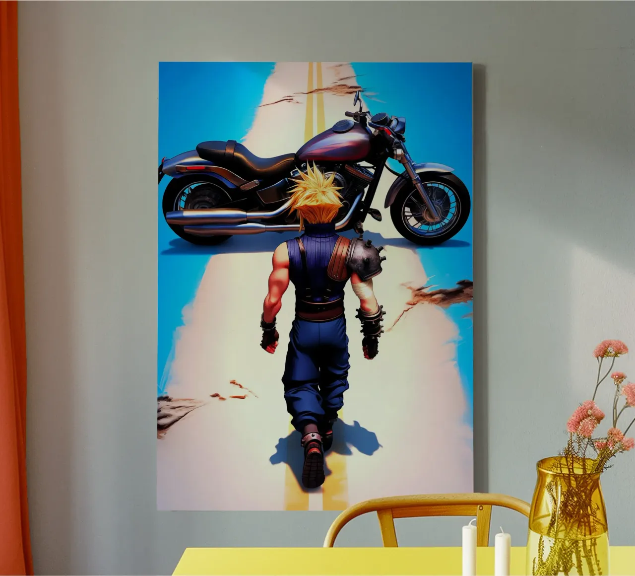 Cloud Strife Final Fantasy VII Leinwand mit Schattenfugenrahmen von Fleur de Lys