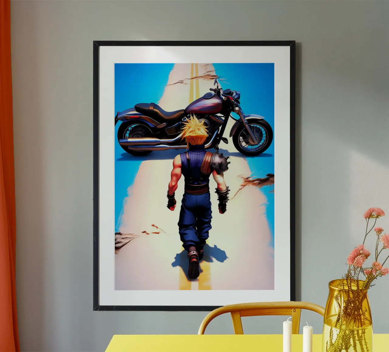 Cloud Strife Final Fantasy VII poster con marco de plástico de Fleur de Lys