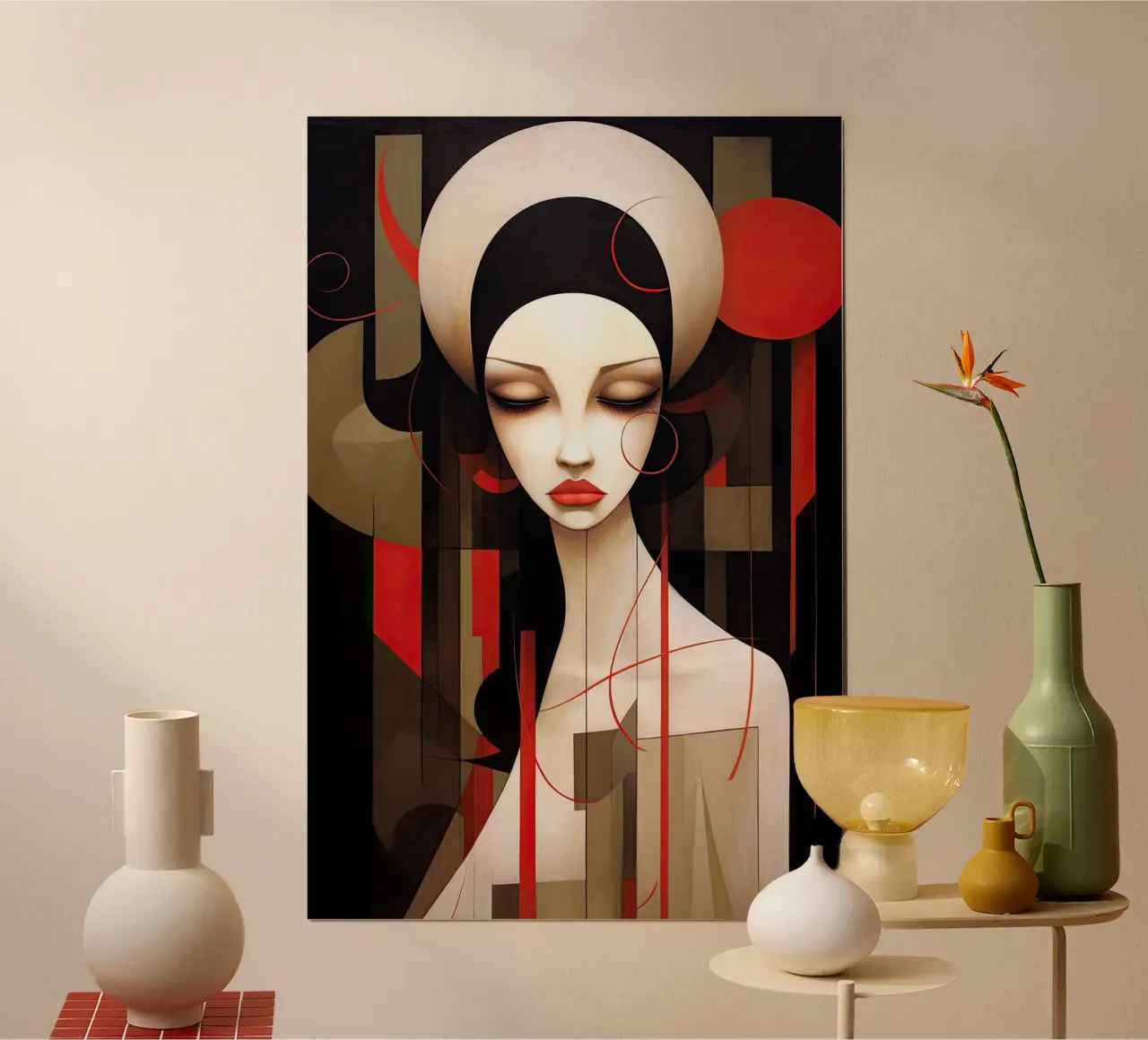 Portatilone astratto poster con telaio in alluminio da Imagine