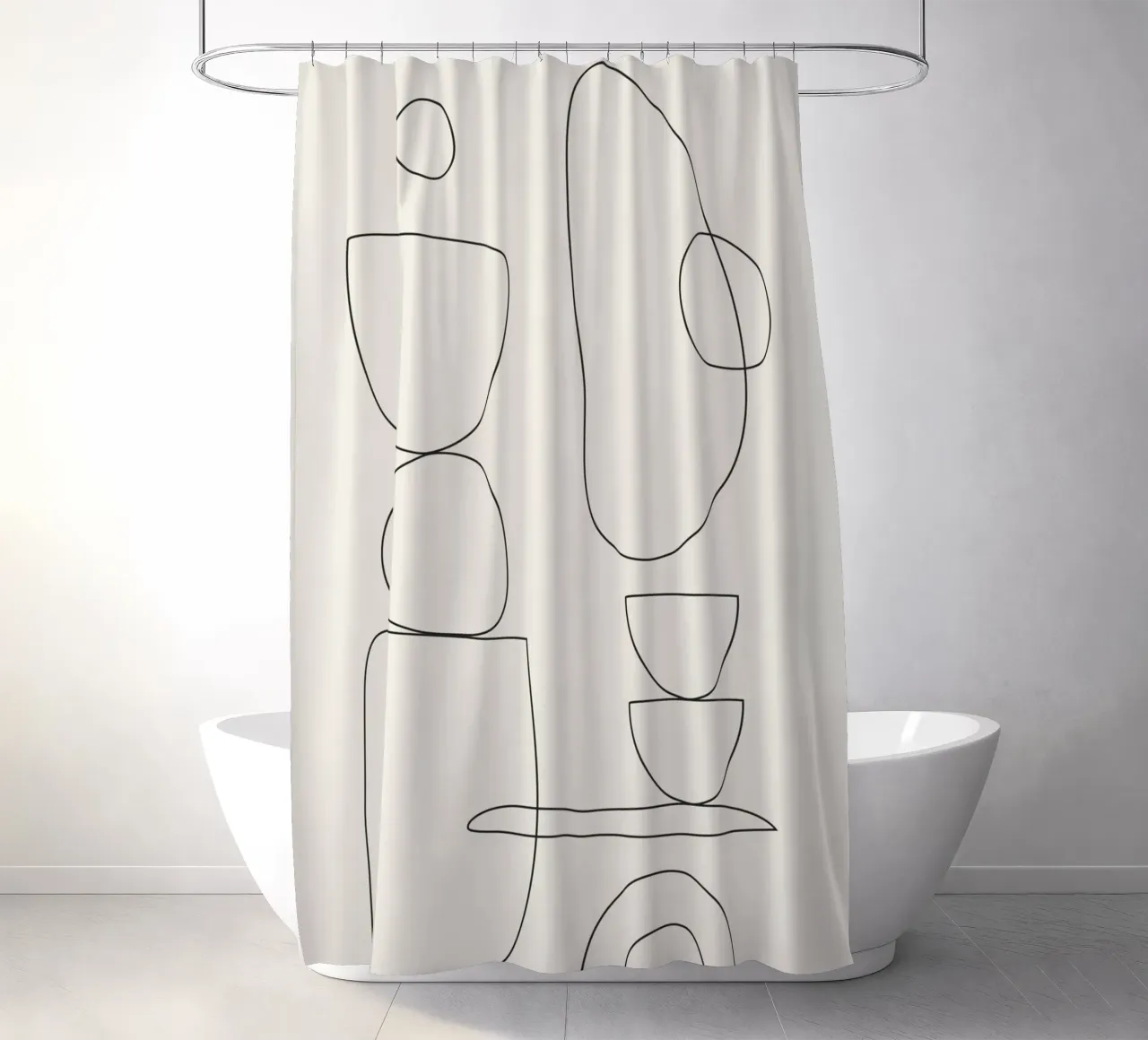 Minimal Abstract Shapes 01 cortina de baño de Nadjaa