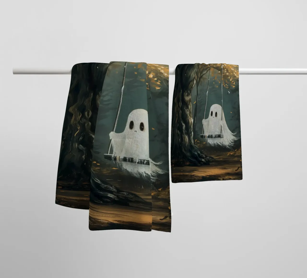 Balançoire fantôme Halloween serviette de bain de Fleur de Lys