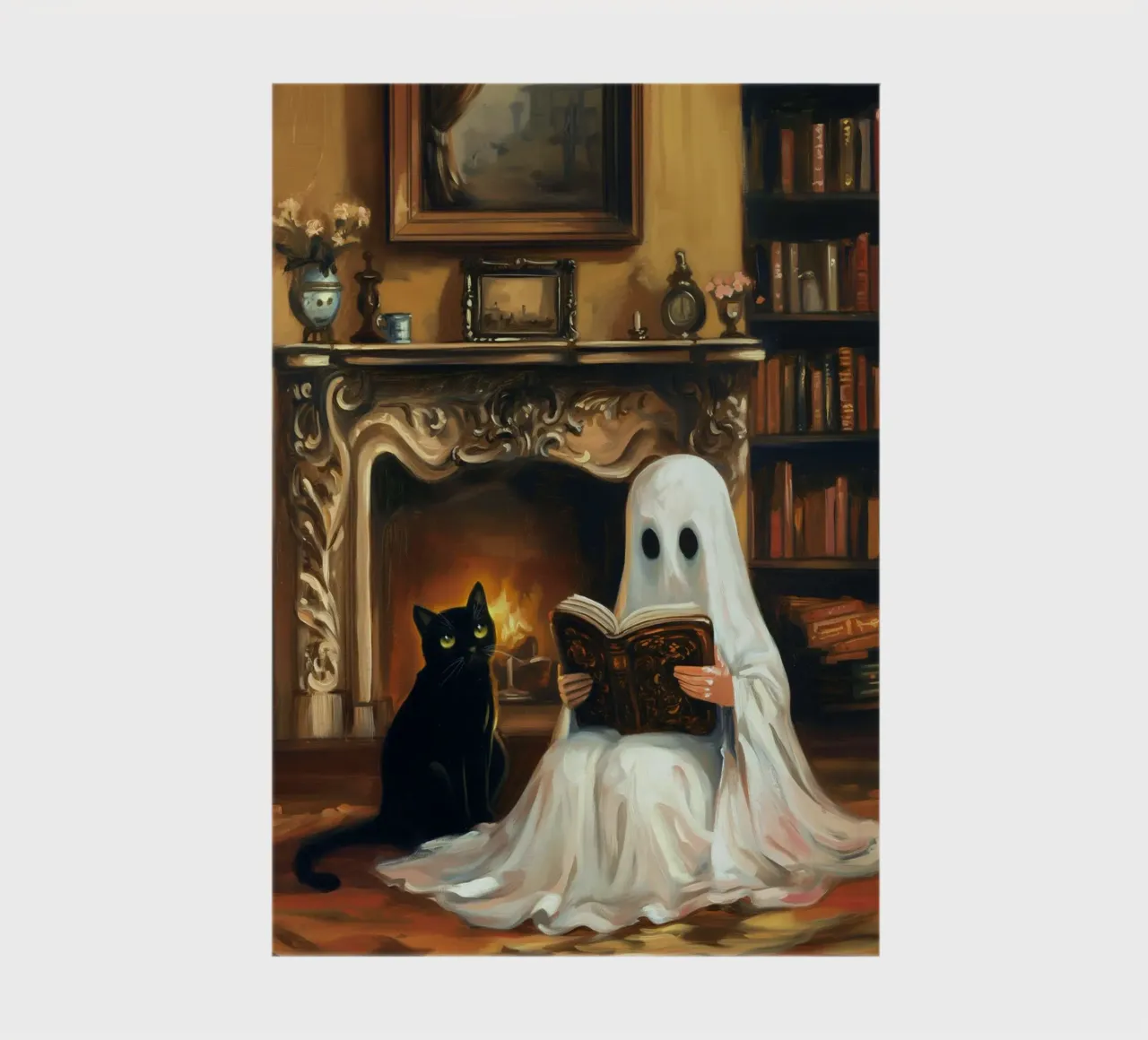 Lecture des fantômes d'Halloween carnet de notes de Fleur de Lys