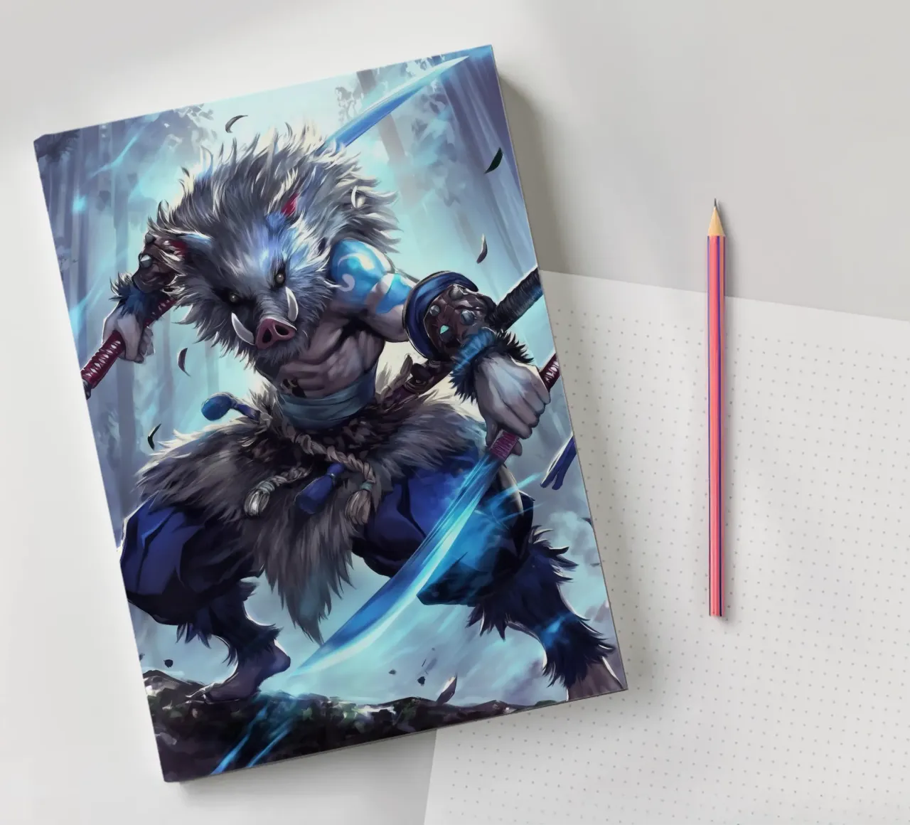 Inosuke Hashibira Demon Slayer notebook by Fleur de Lys