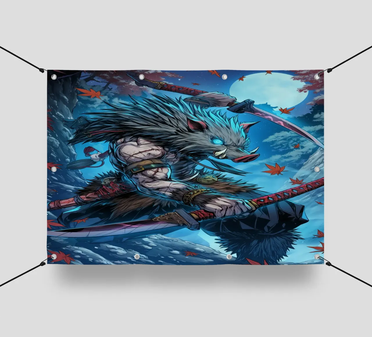 Inosuke Hashibira Uccisore di Demoni telo in pvc da Fleur de Lys