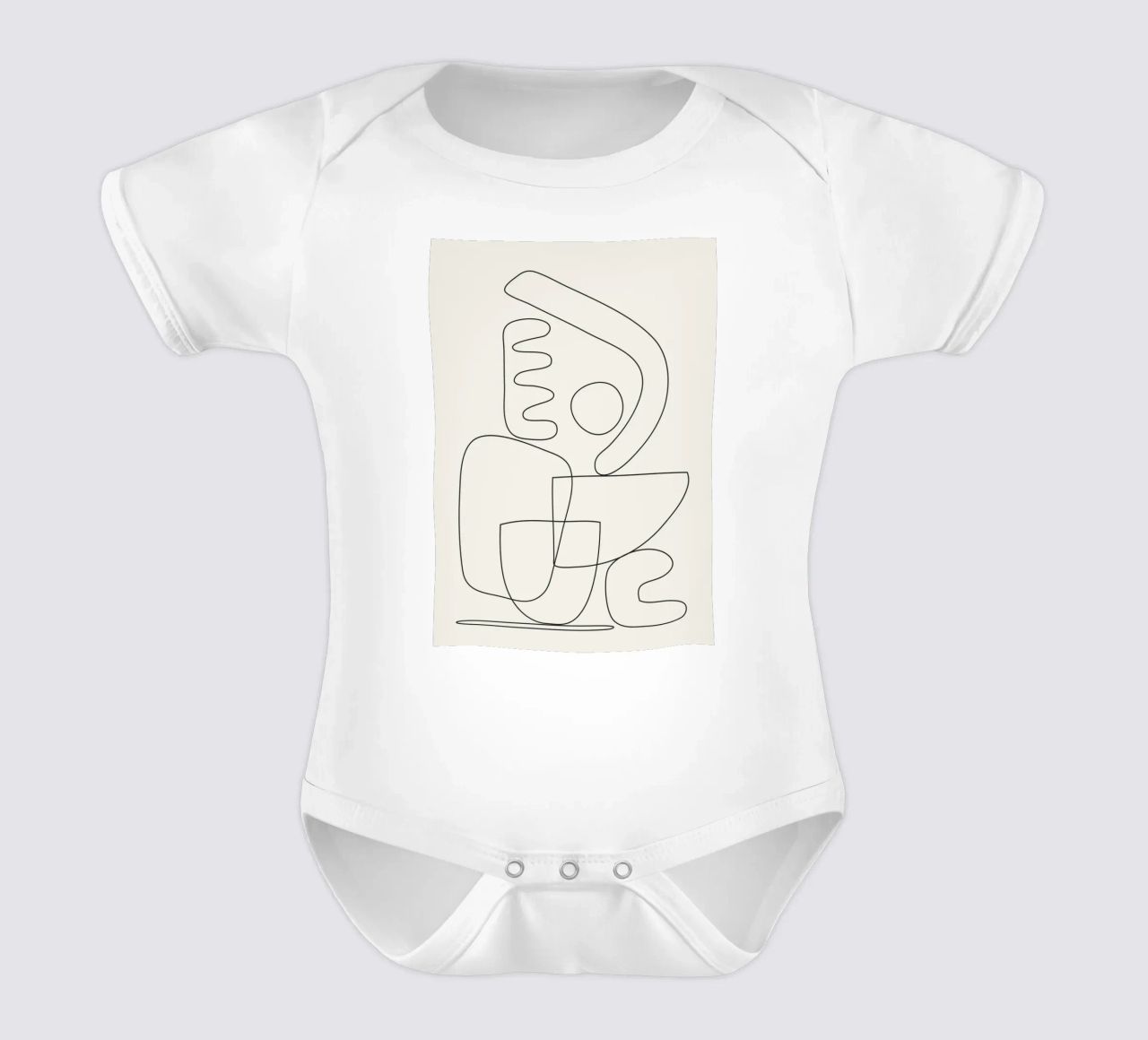 Minimal Abstract Shapes 03 short-sleeve baby romper by Nadjaa