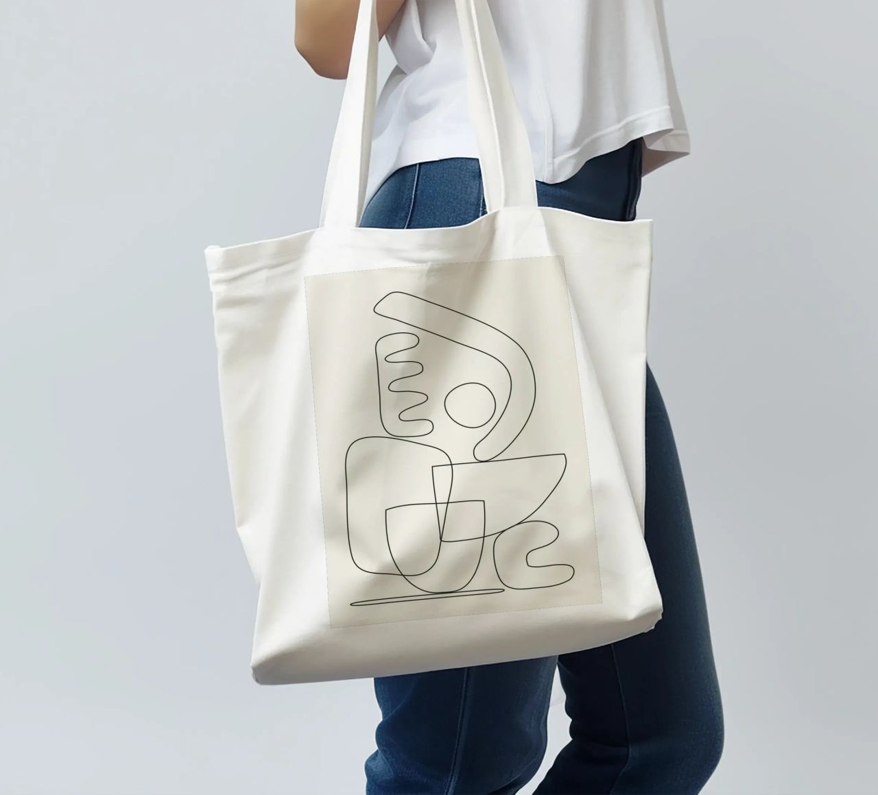 Minimal Abstract Shapes 03 borsa in juta da Nadjaa