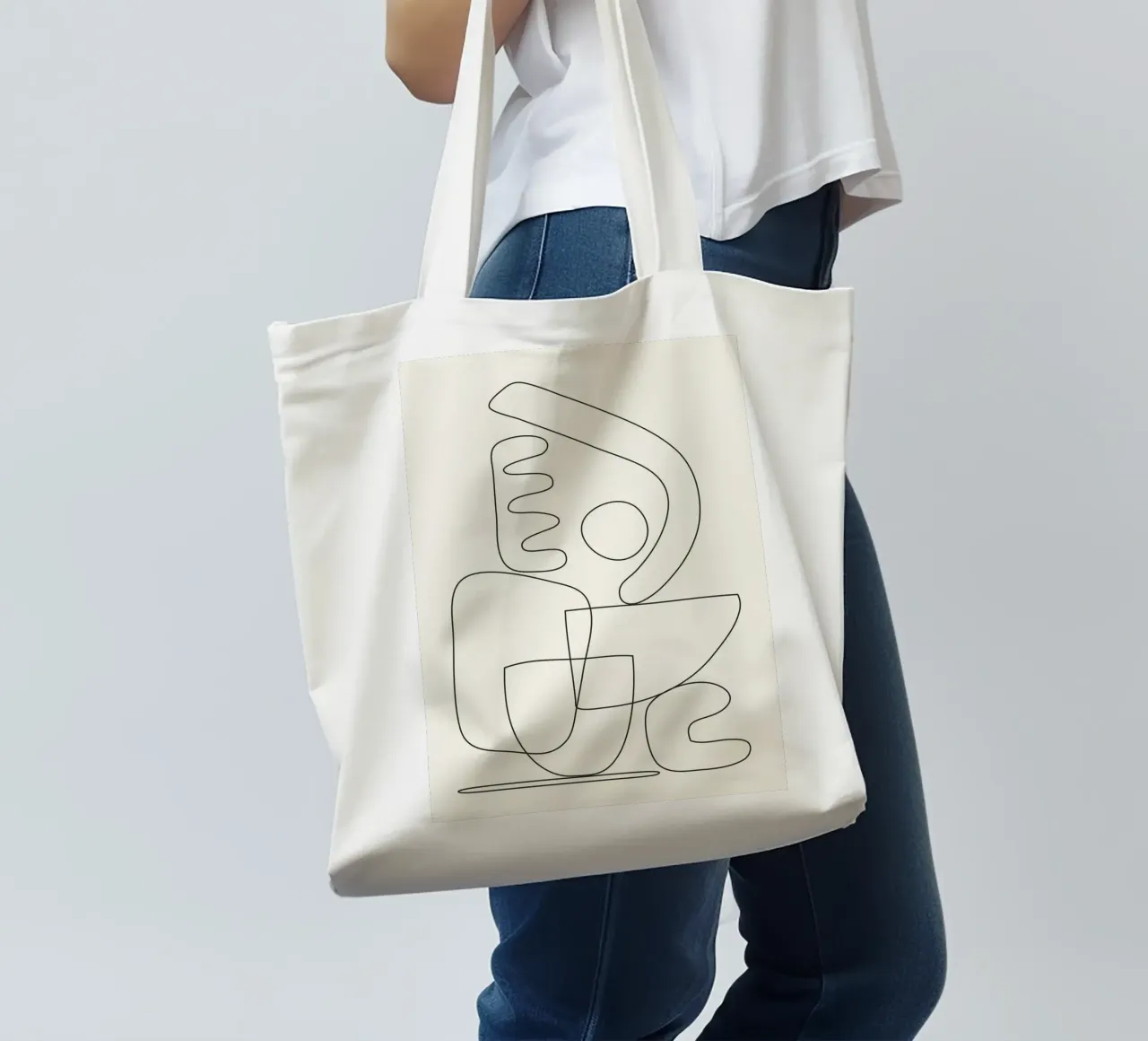 Minimal Abstract Shapes 03 borsa in juta da Nadjaa