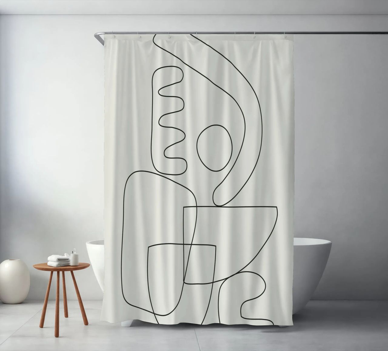 Minimal Abstract Shapes 03 shower curtain by Nadjaa