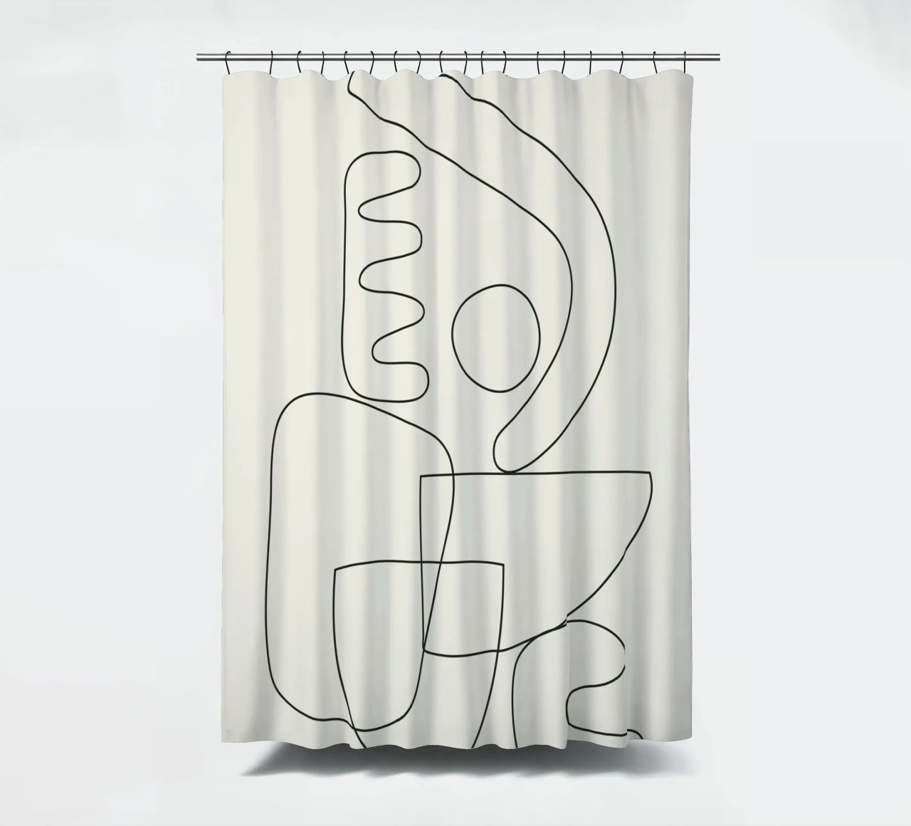 Minimal Abstract Shapes 03 shower curtain by Nadjaa
