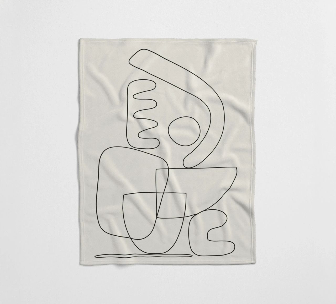 Minimal Abstract Shapes 03 fleece blanket by Nadjaa