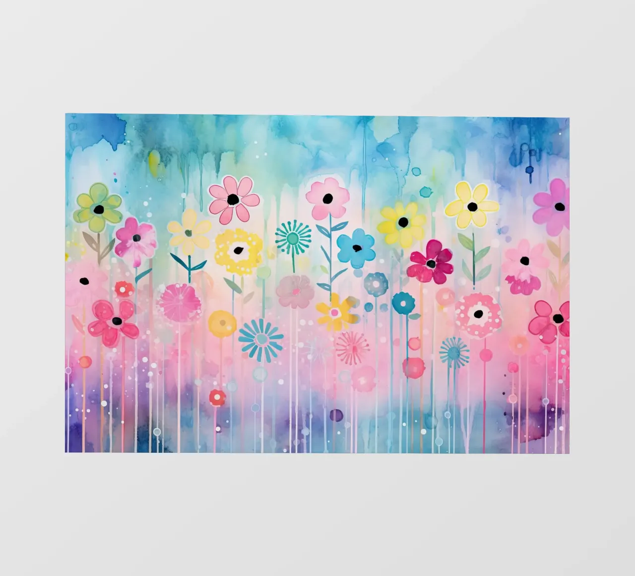 Fiori rosa e blu telo in pvc da Imagine