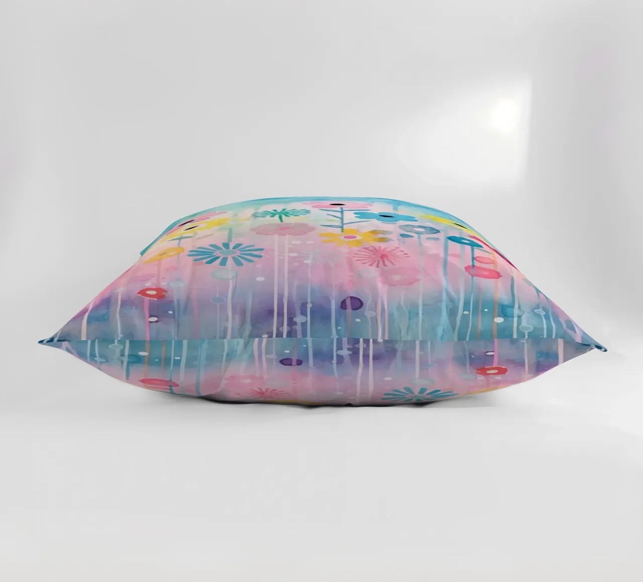 Flowers in pink and blue decorative cushion by Imagine