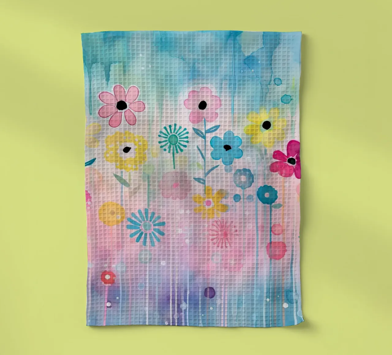 Fiori rosa e blu canovaccio da cucina da Imagine