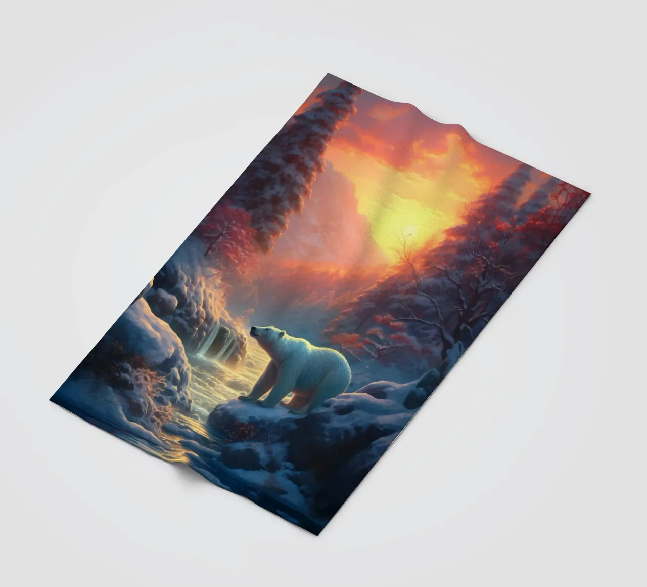 Snow Bear fleece blanket by Fleur de Lys