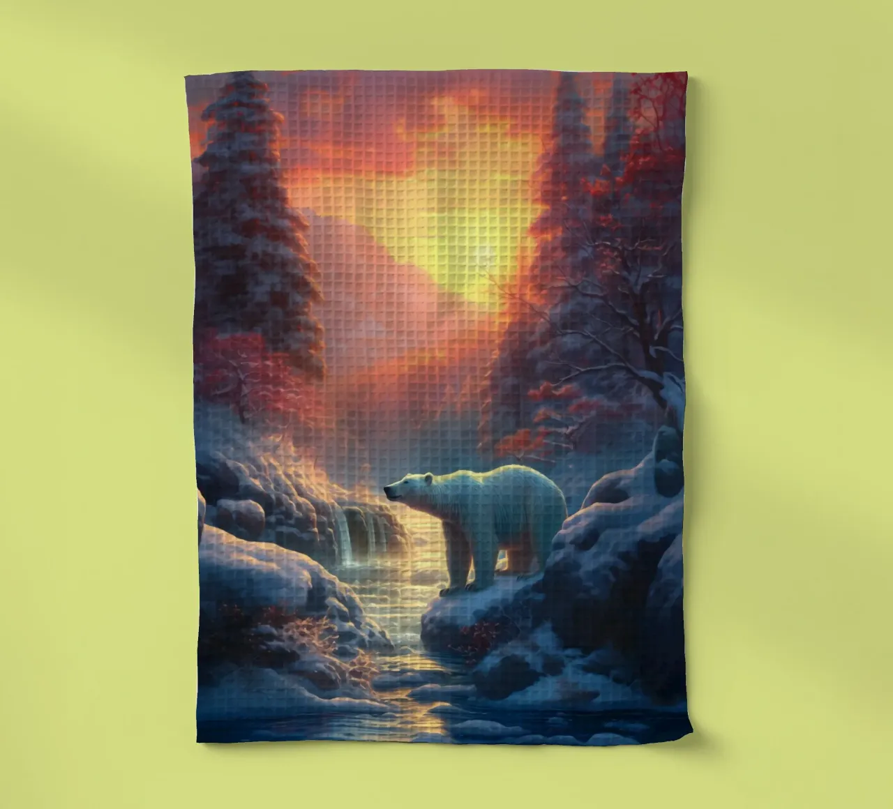 Snow Bear tea towel by Fleur de Lys