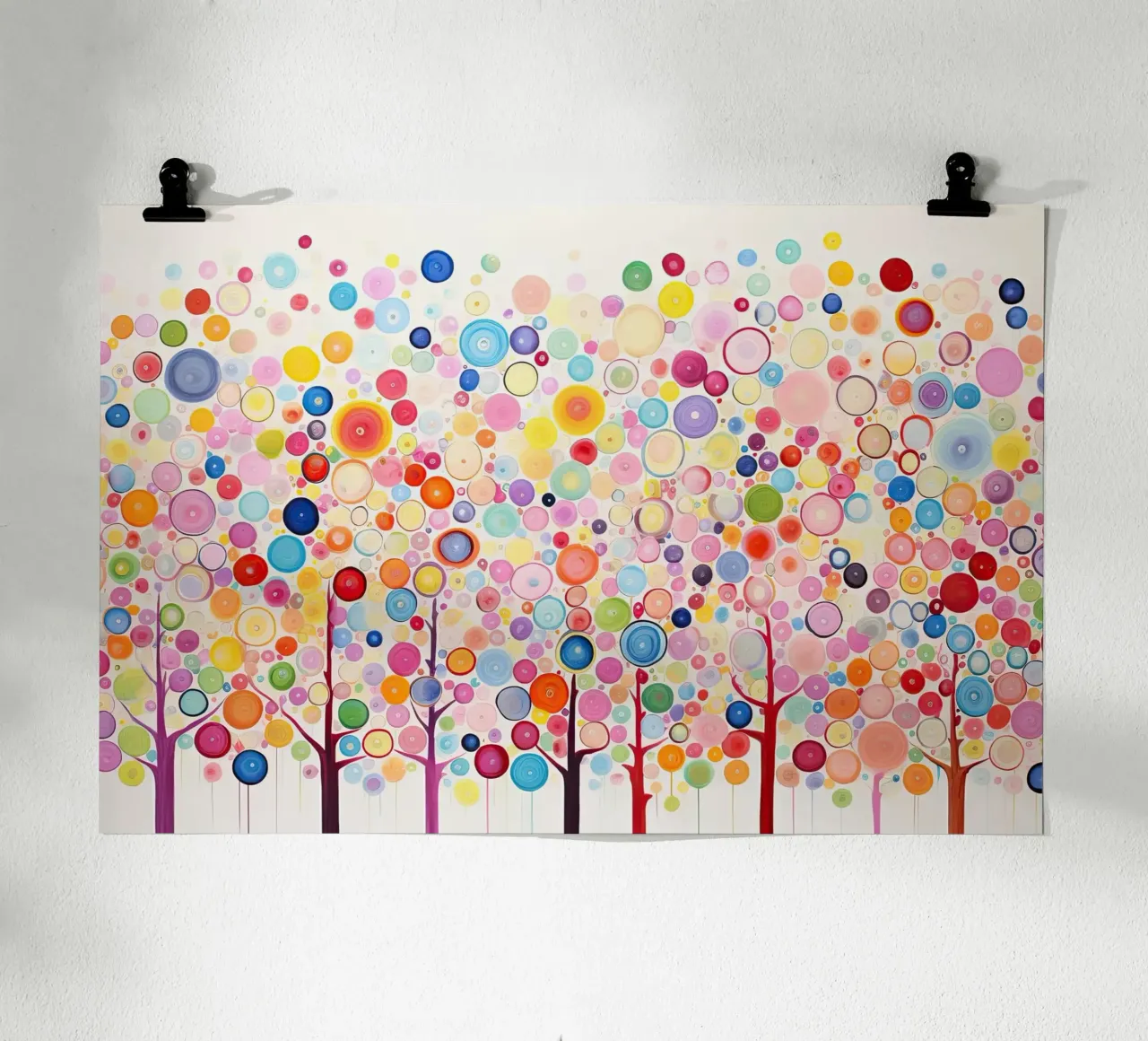 Colori degli alberi poster con telaio in alluminio da Imagine