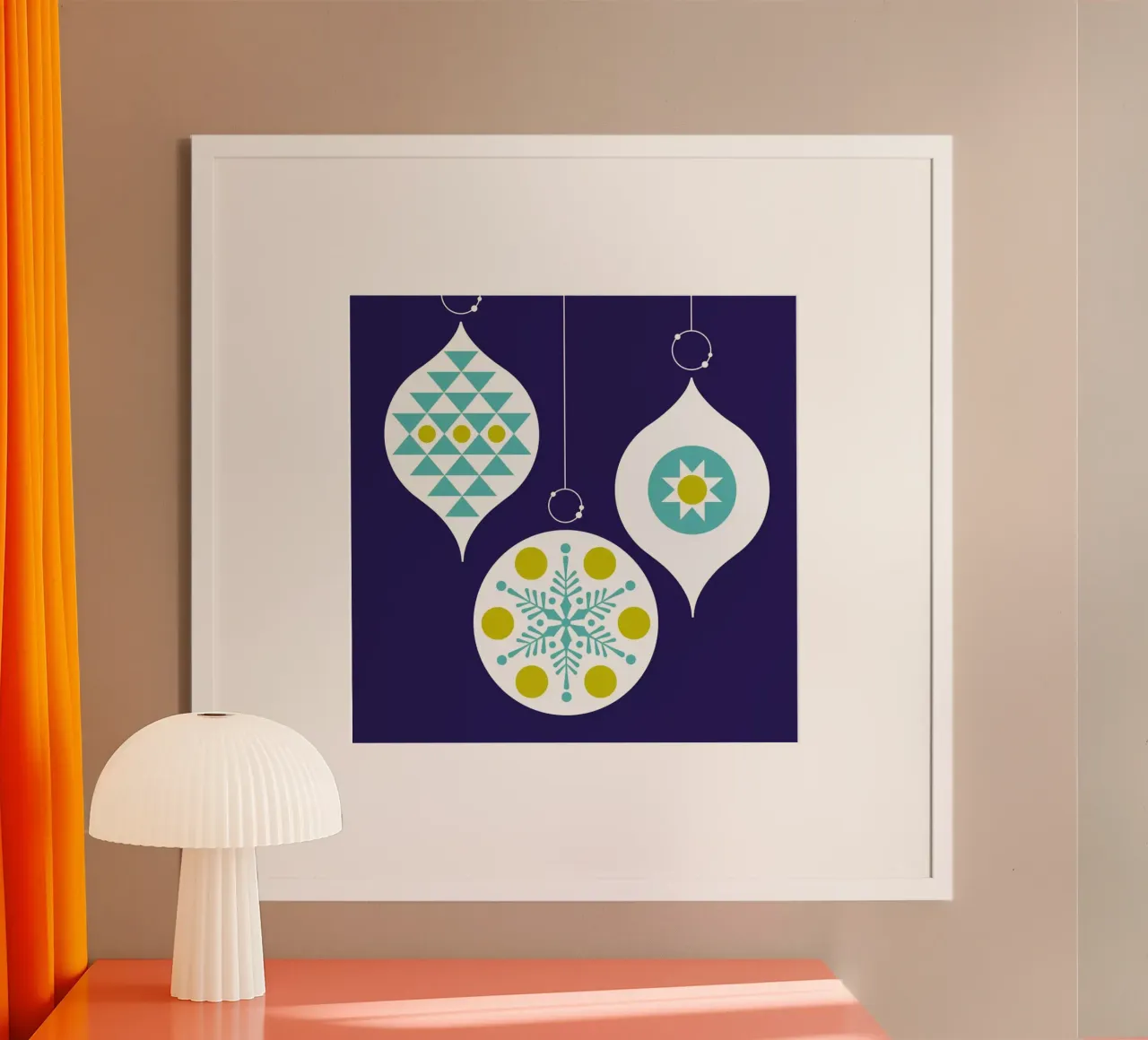 Un ballo di Natale poster con telaio in legno da Bo Lundberg