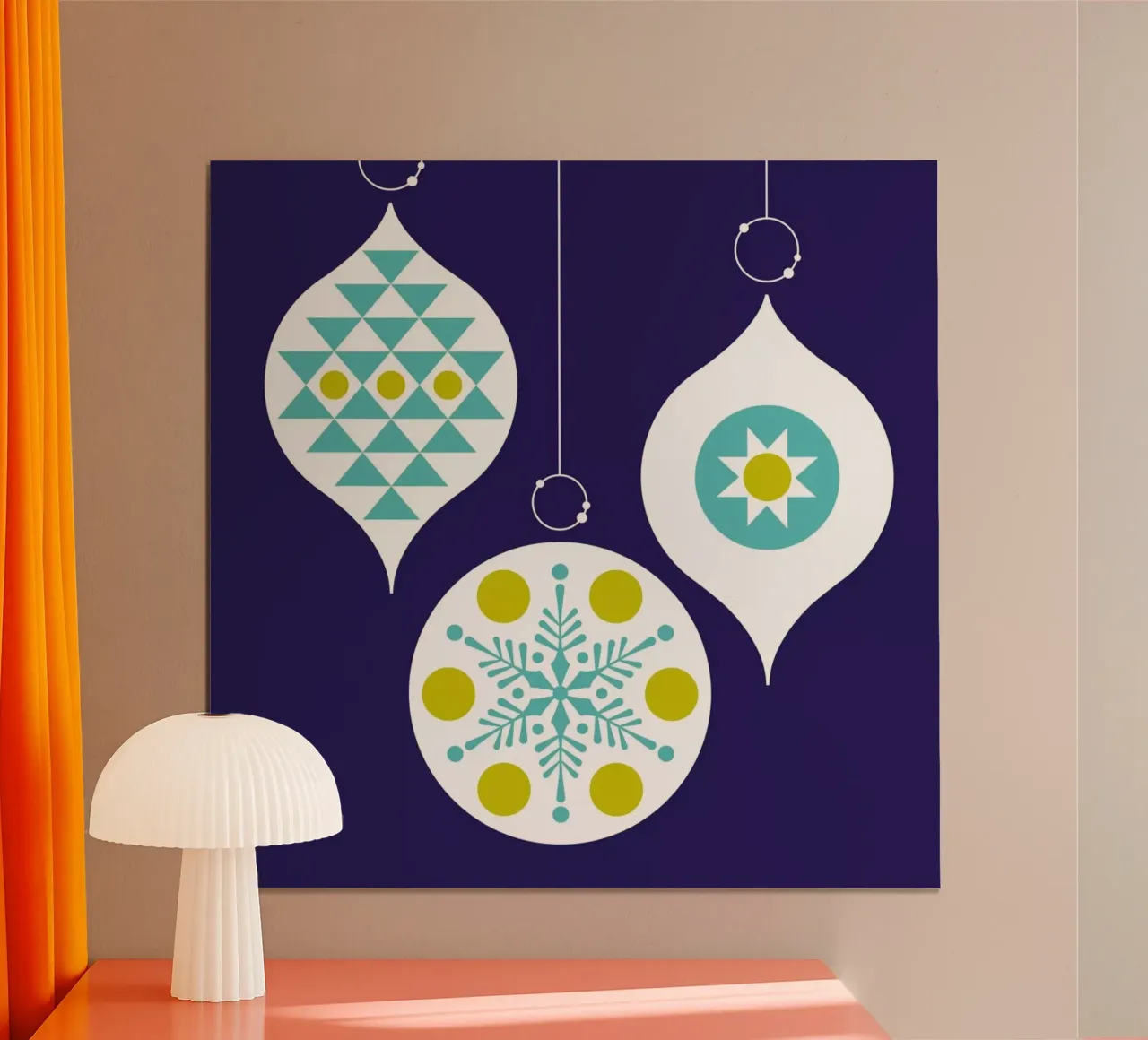 Un ballo di Natale poster con telaio in legno da Bo Lundberg