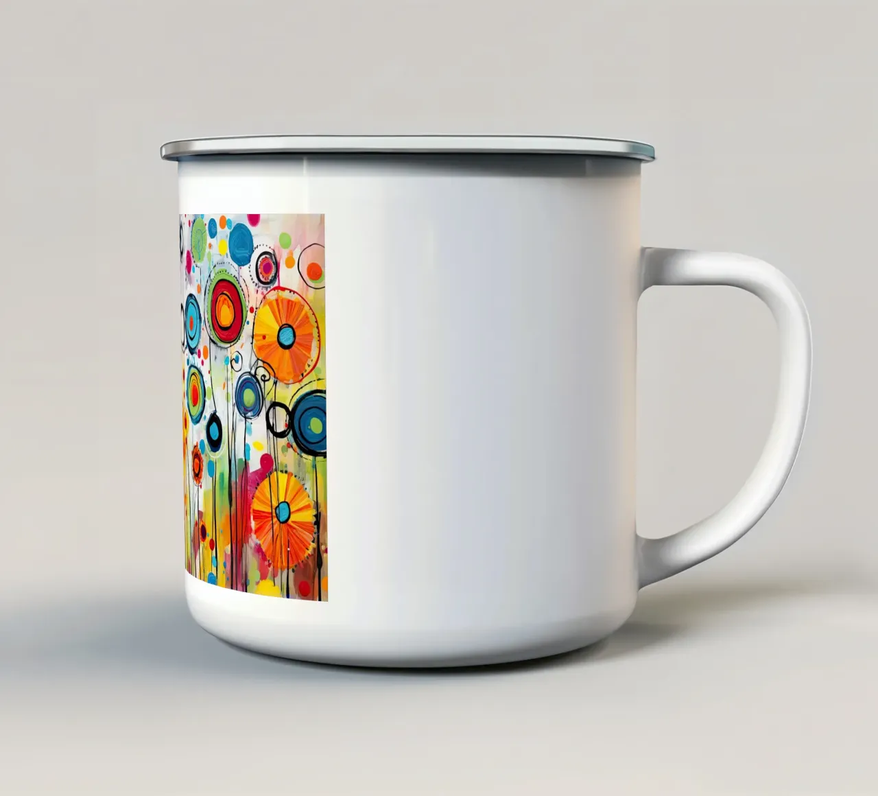 Fiori estivi astratti tazza in smalto da Imagine