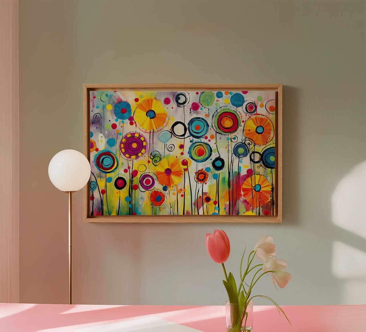 Abstrakte Sommerblumen Leinwand von Imagine