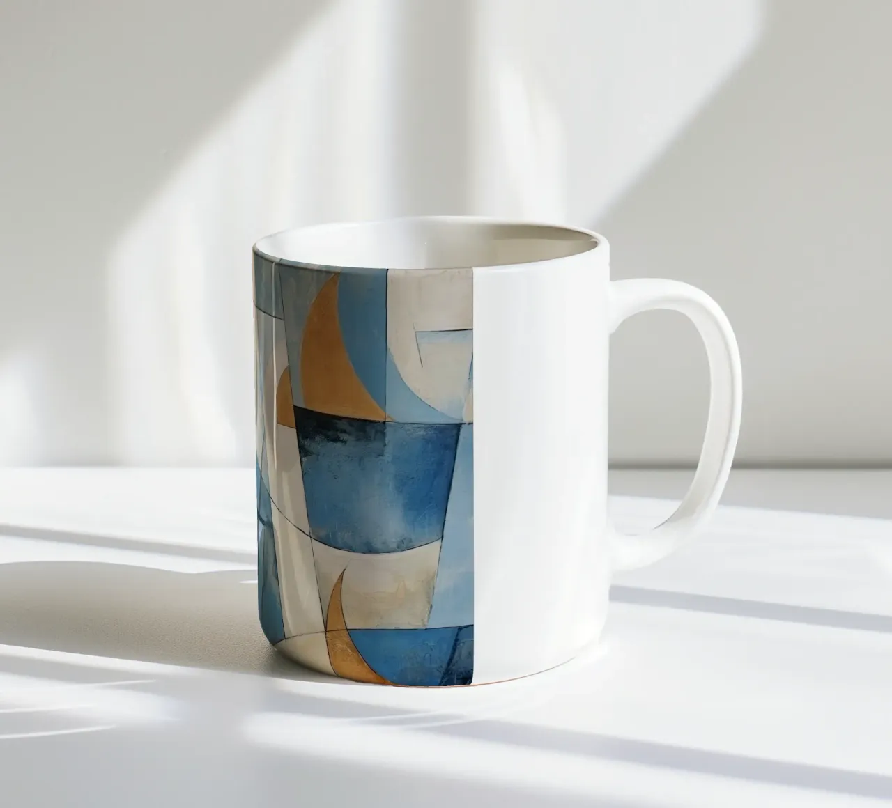 Forme astratte con crema e blu tazza in ceramica da Imagine