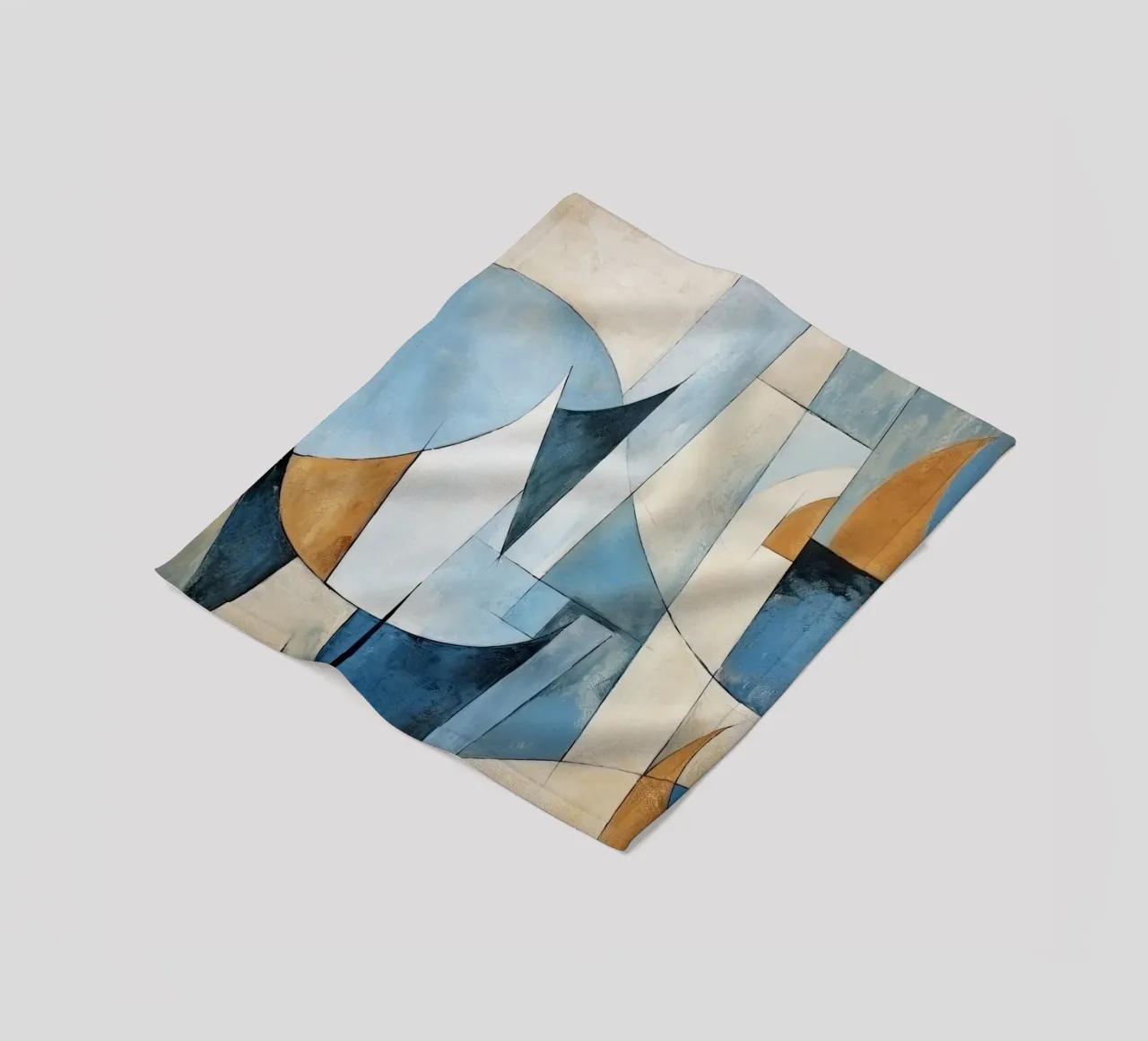 Forme astratte con crema e blu coperta in pile da Imagine