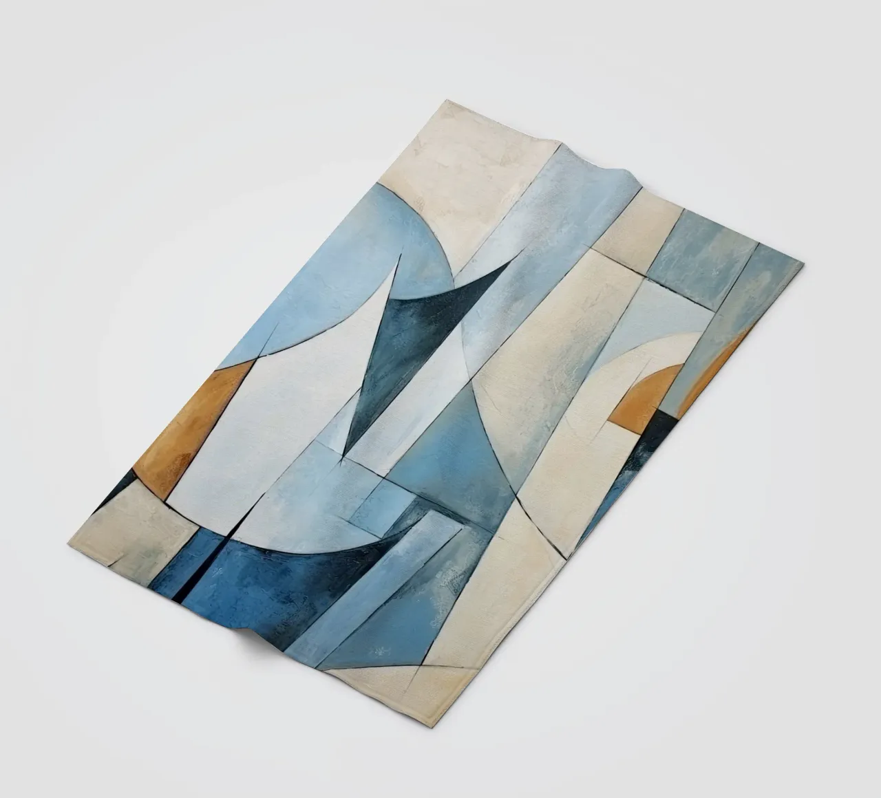 Forme astratte con crema e blu coperta in pile da Imagine