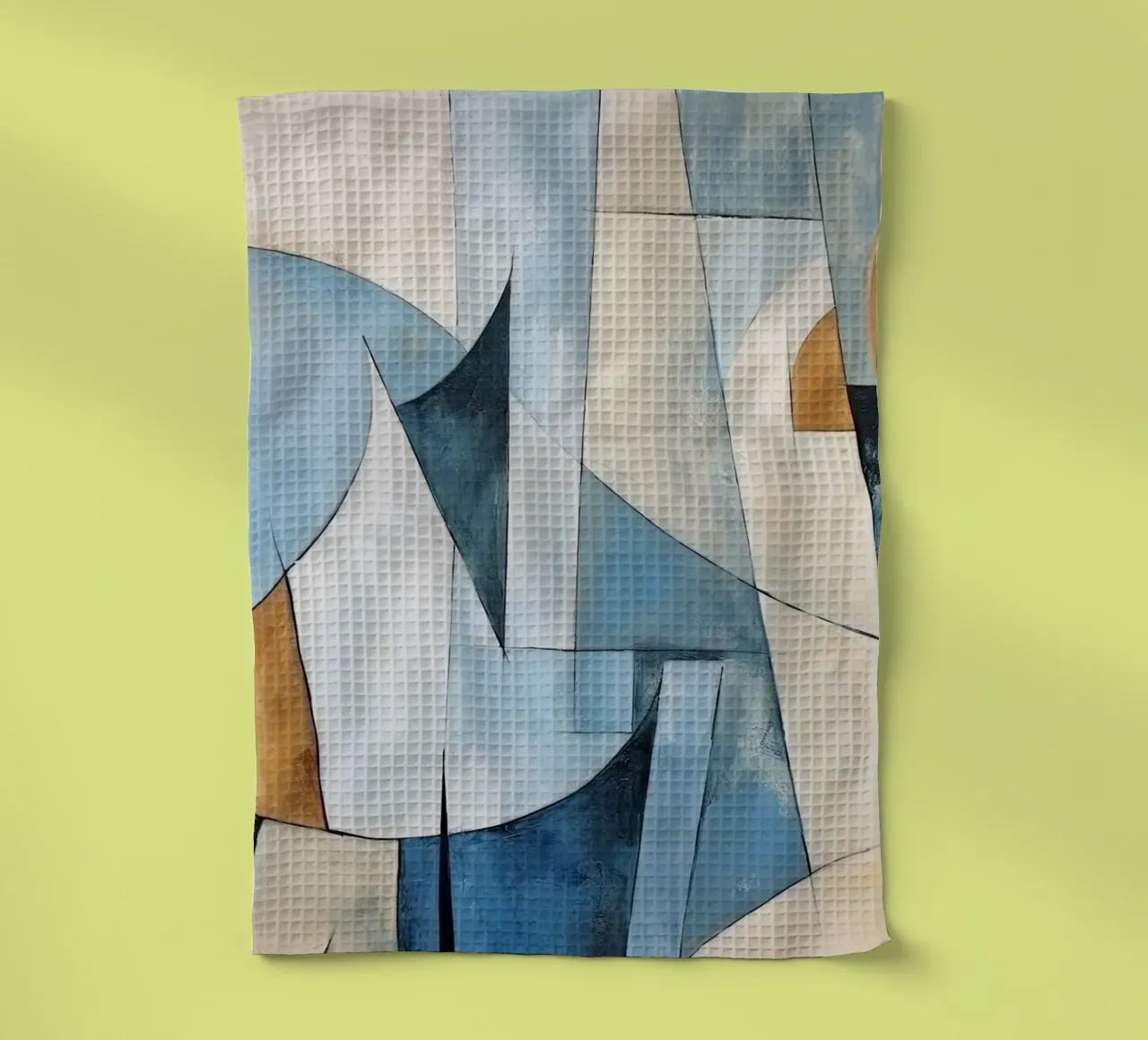 Forme astratte con crema e blu canovaccio da cucina da Imagine