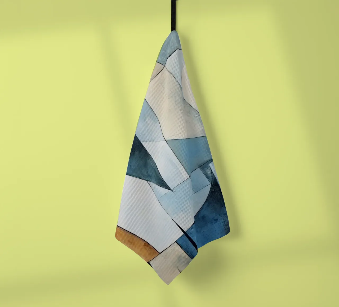 Forme astratte con crema e blu canovaccio da cucina da Imagine
