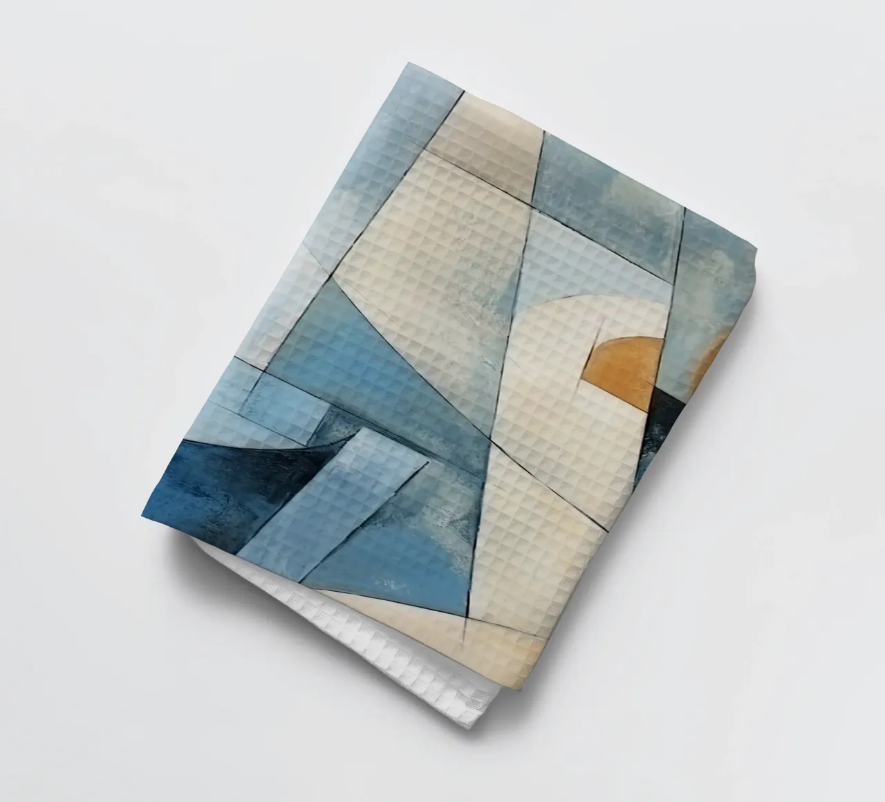 Forme astratte con crema e blu canovaccio da cucina da Imagine
