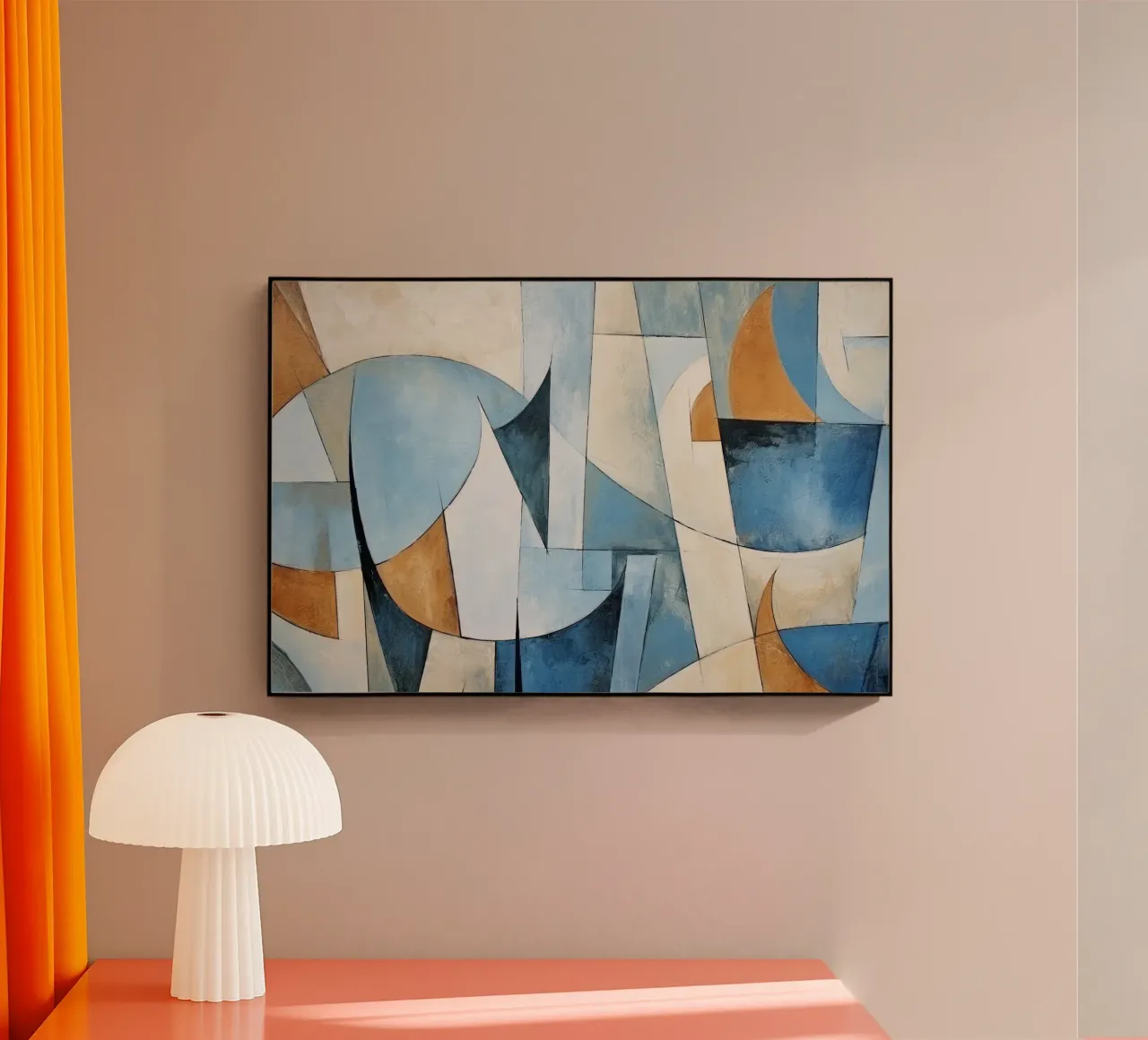 Forme astratte con crema e blu plexiglass da Imagine