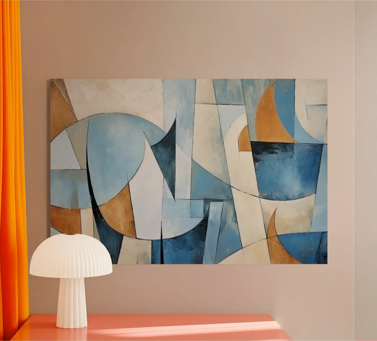 Forme astratte con crema e blu plexiglass da Imagine