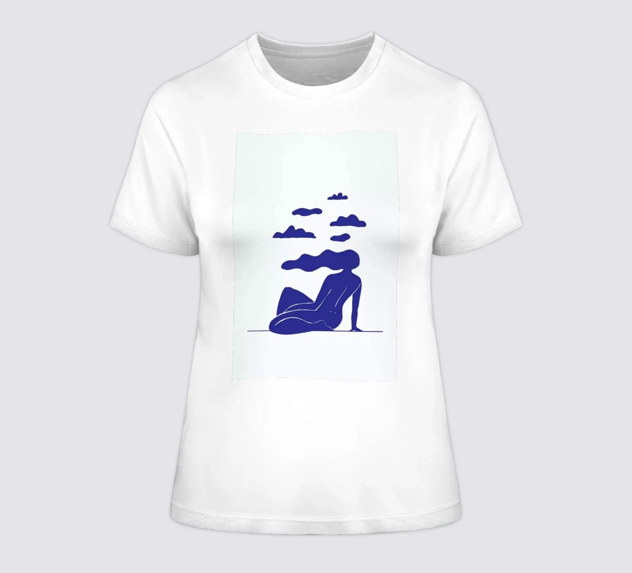 Head in the Clouds Blue women's fitted t-shirt by Graphite