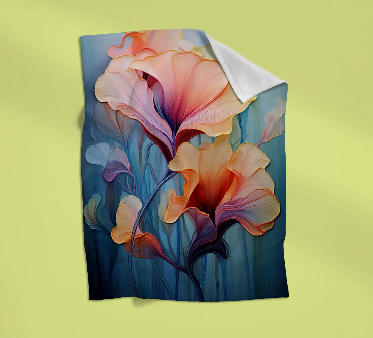 Bloemen abstract fleecedeken van Imagine