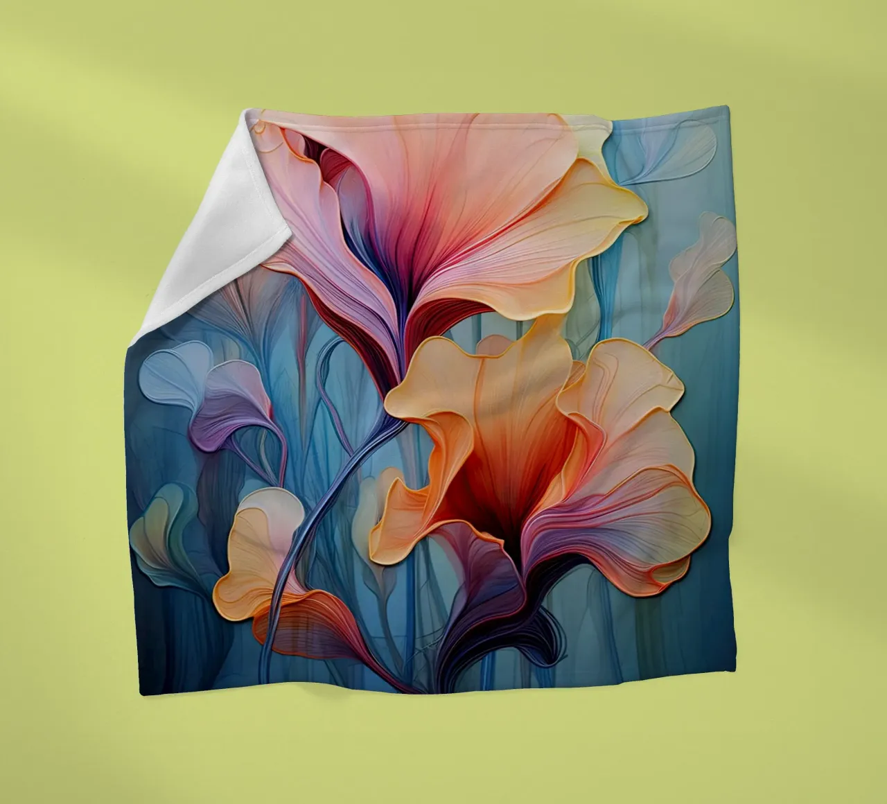 Bloemen abstract fleecedeken van Imagine