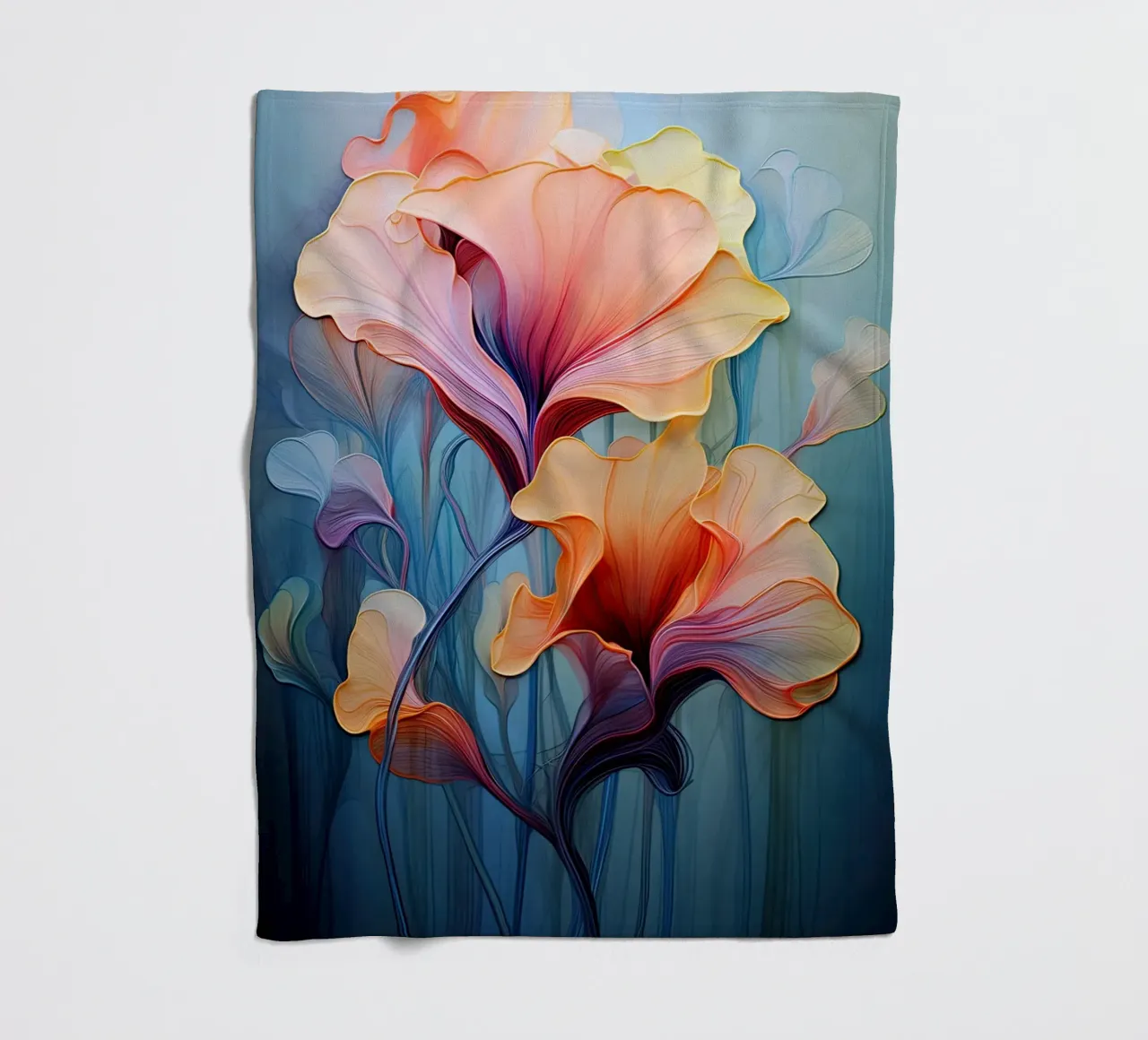 Bloemen abstract fleecedeken van Imagine