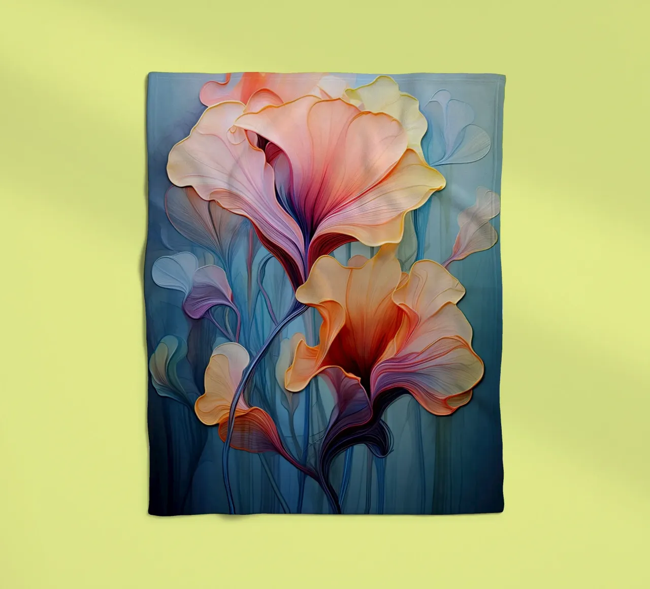 Bloemen abstract fleecedeken van Imagine