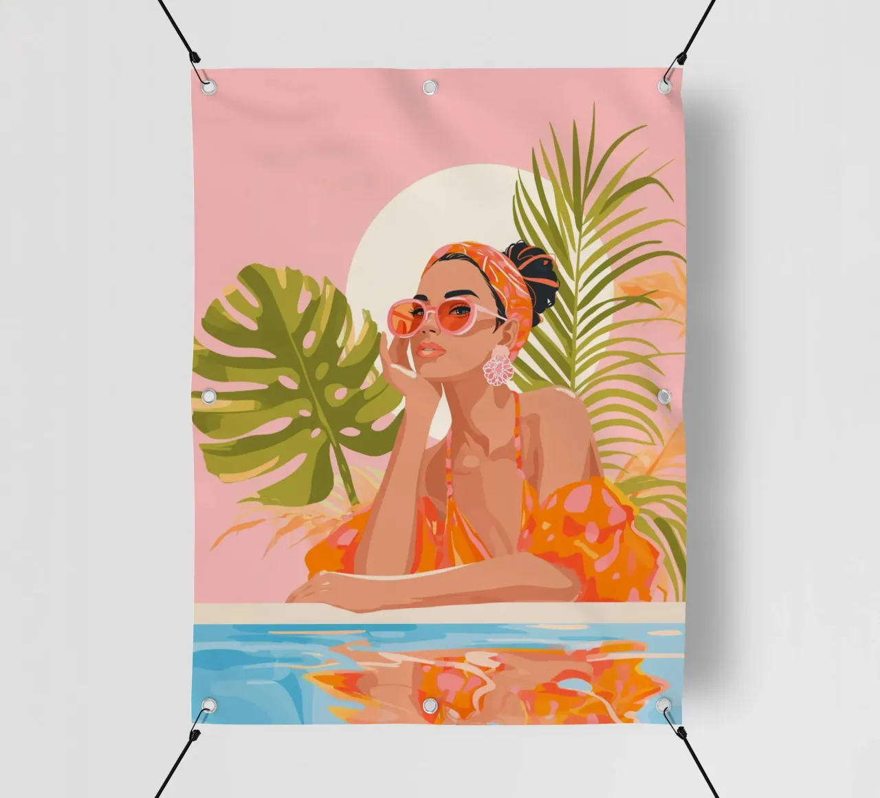 Sogni di moda a bordo piscina telo in pvc da Carinaprint