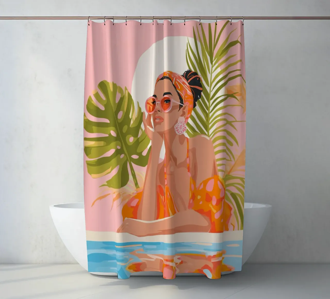 Sogni di moda a bordo piscina tenda da doccia da Carinaprint