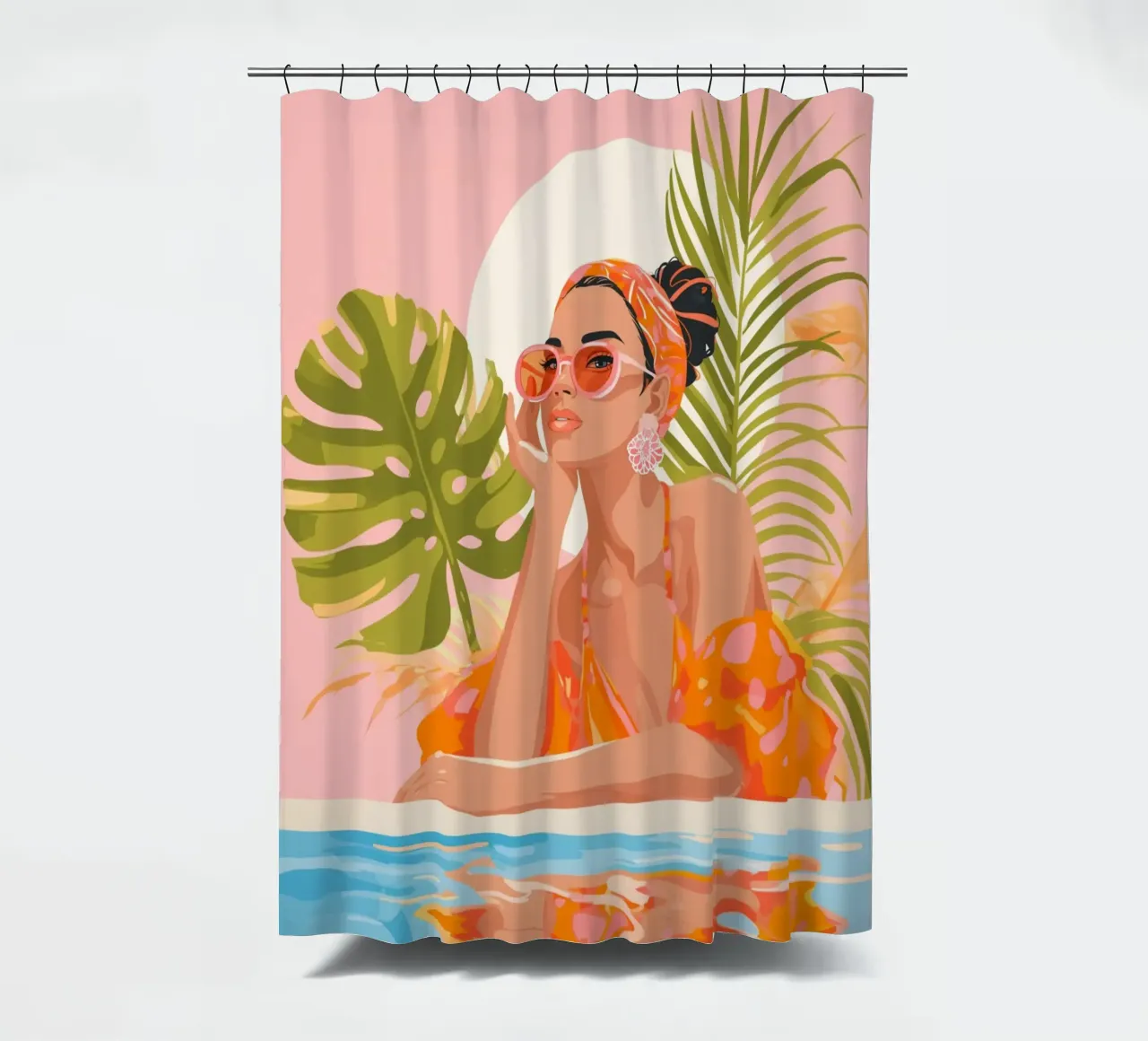 Sogni di moda a bordo piscina tenda da doccia da Carinaprint
