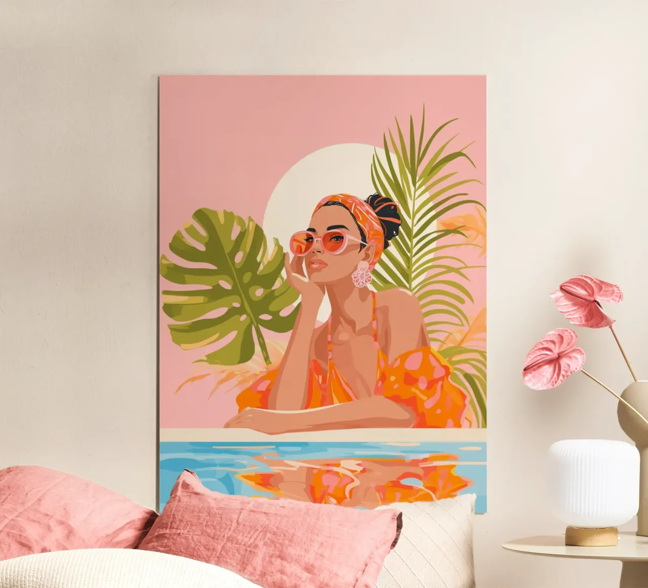Modeträume am Pool Poster von Carinaprint