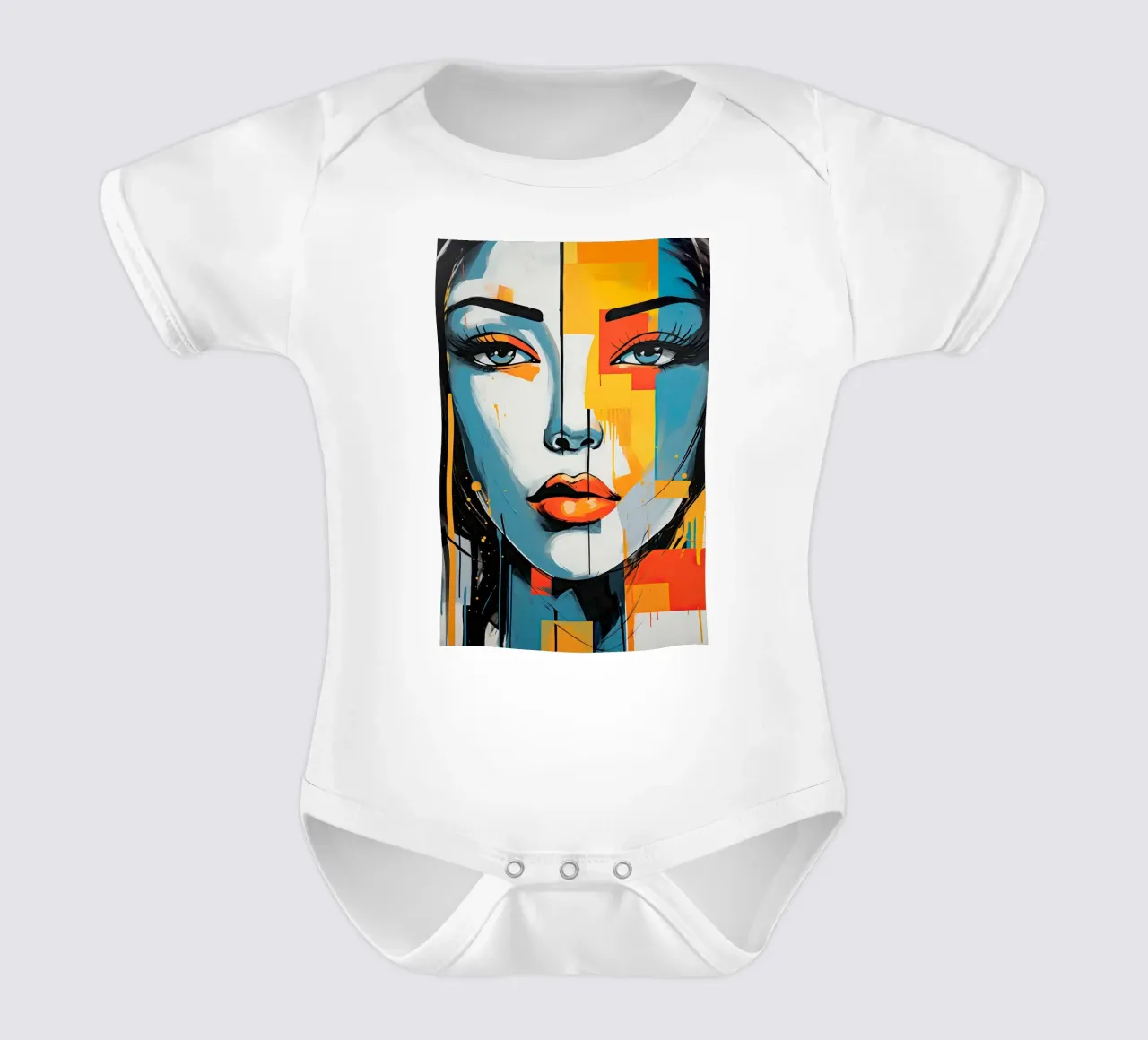 Abstract gezicht babyrompertje korte mouwen van Imagine