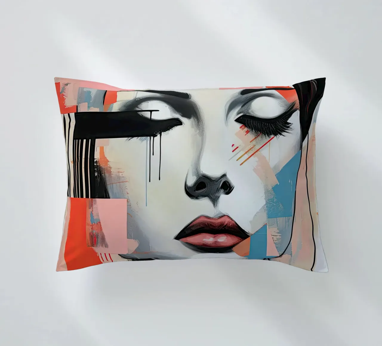 Abstract face decorative cushion by Imagine