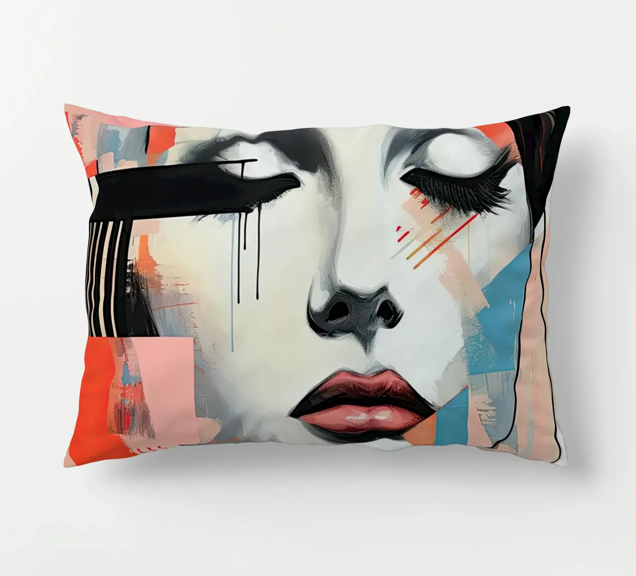 Abstract face decorative cushion by Imagine