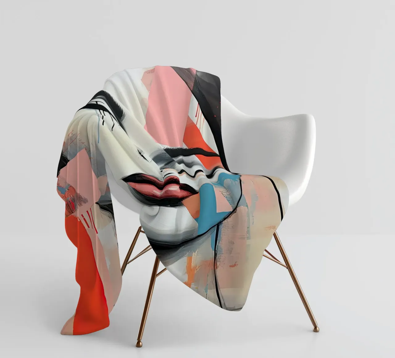 Abstract face fleece blanket by Imagine