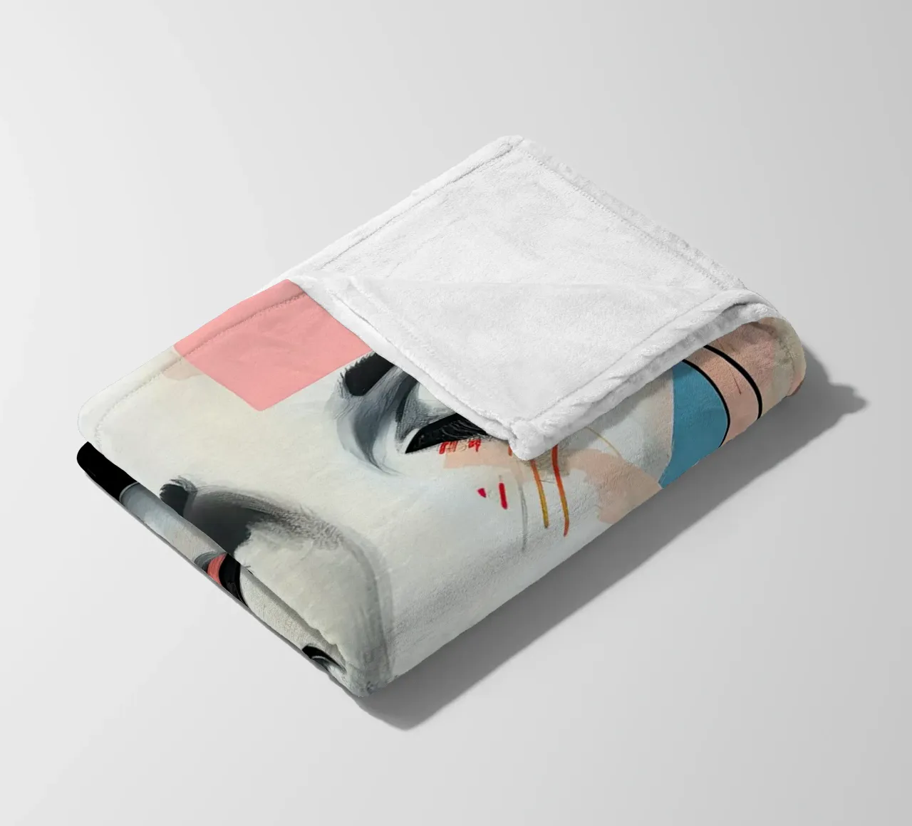 Abstract face fleece blanket by Imagine