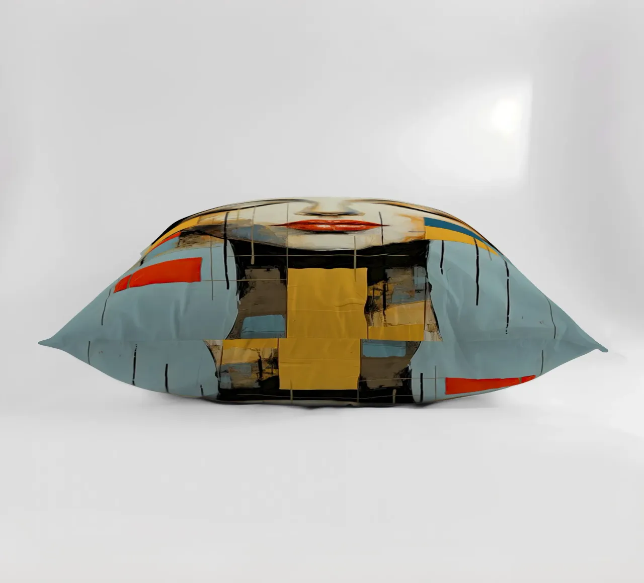 Abstract face decorative cushion by Imagine