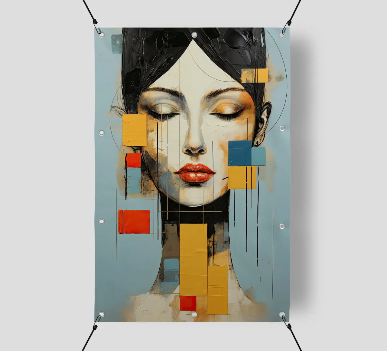 Abstract gezicht pvc-zeil van Imagine